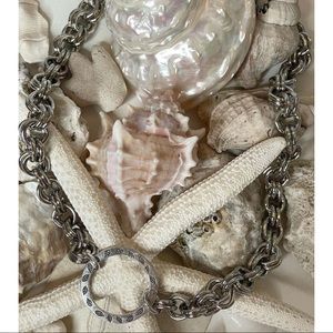 Double-Link Steel Circle Pendant Necklace / Zuka